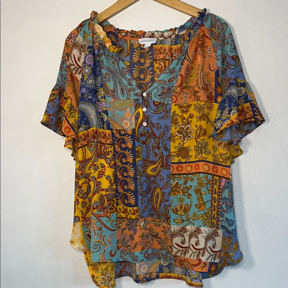 Cynthia Rowley Multicolor Paisley Blouse